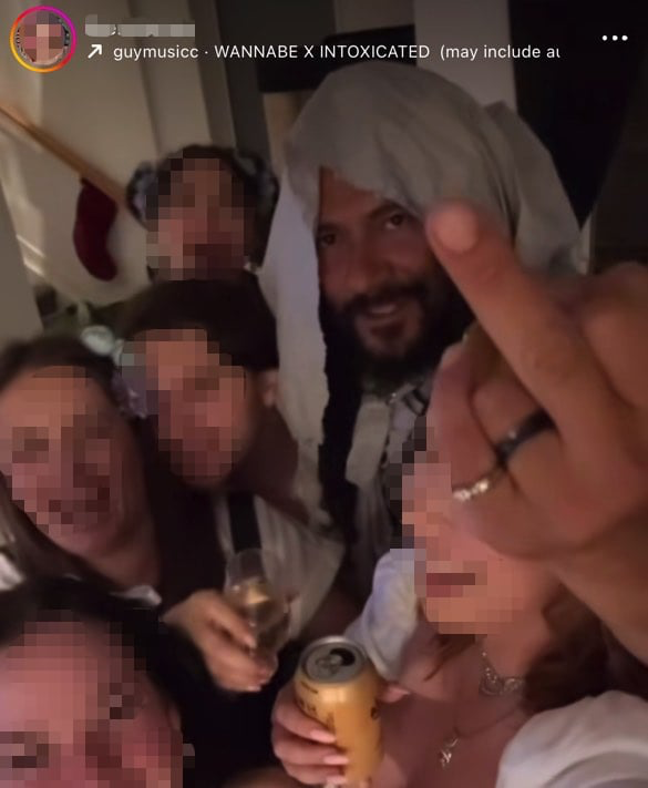 James Gardner-Hopkins surrounded by young women in a tagged Instagram post from December 2024.