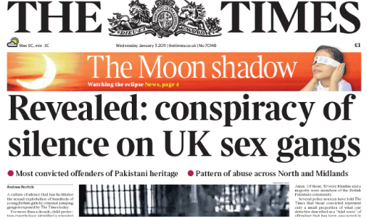 The Times headline 