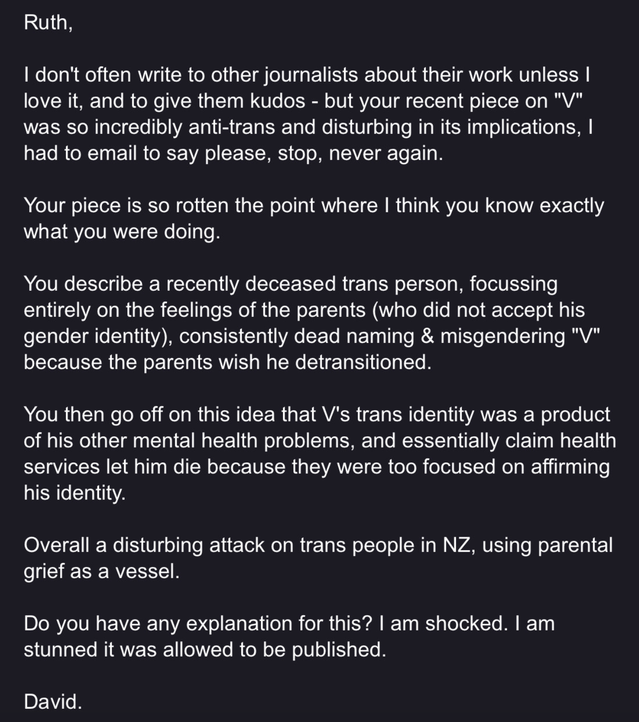 Me telling Ruth she needs to stop this toxic ignorant shit