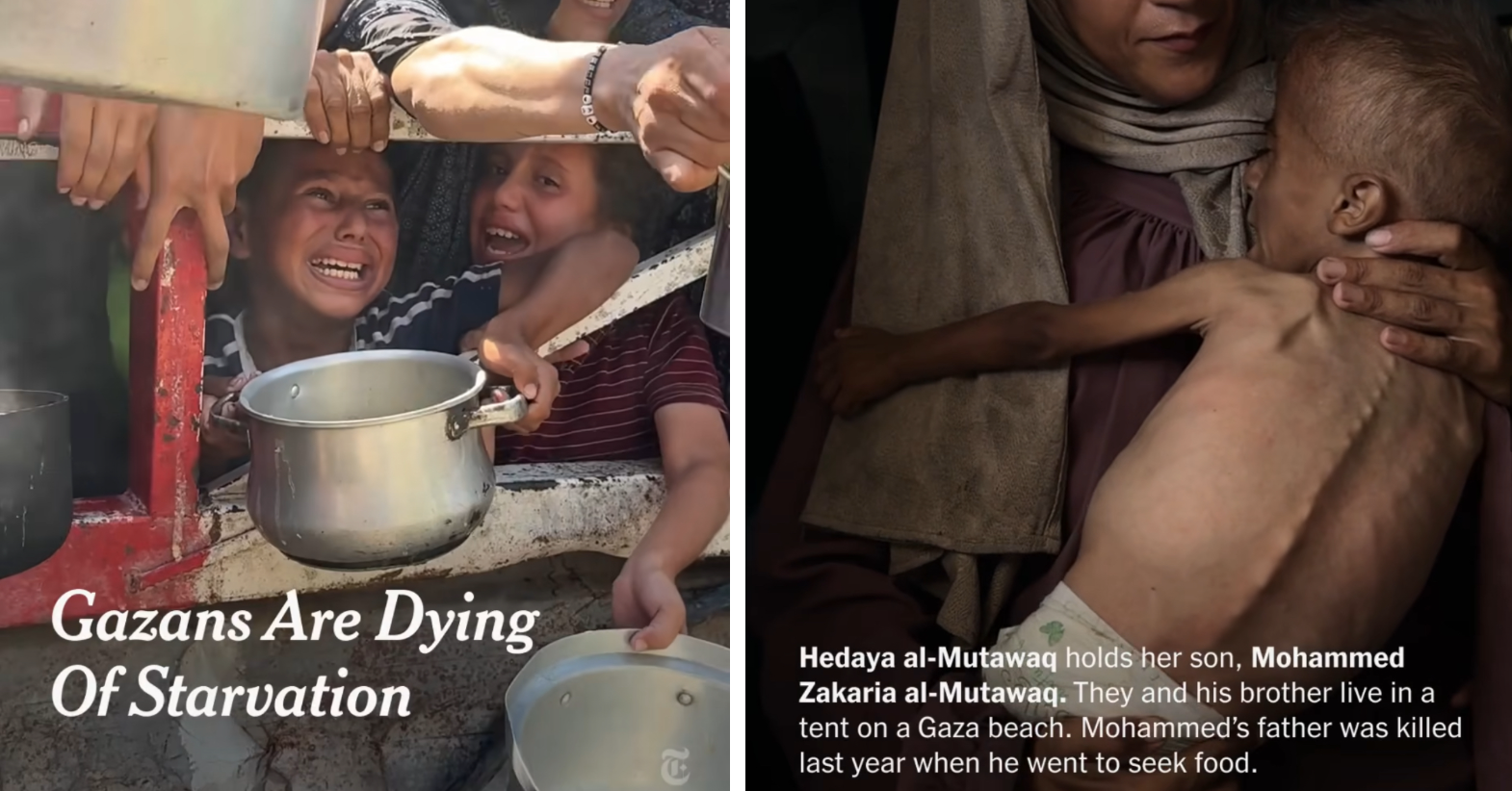 Starving children in Gaza