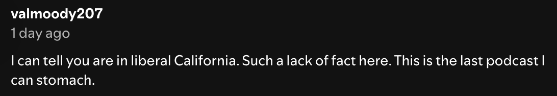 I can tell you're in liberal California