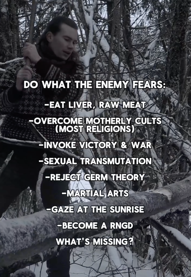 A meme about eating raw liver