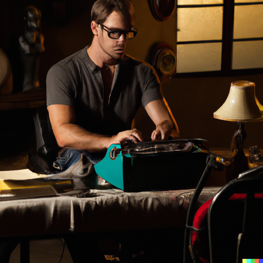 Me in the dark typing