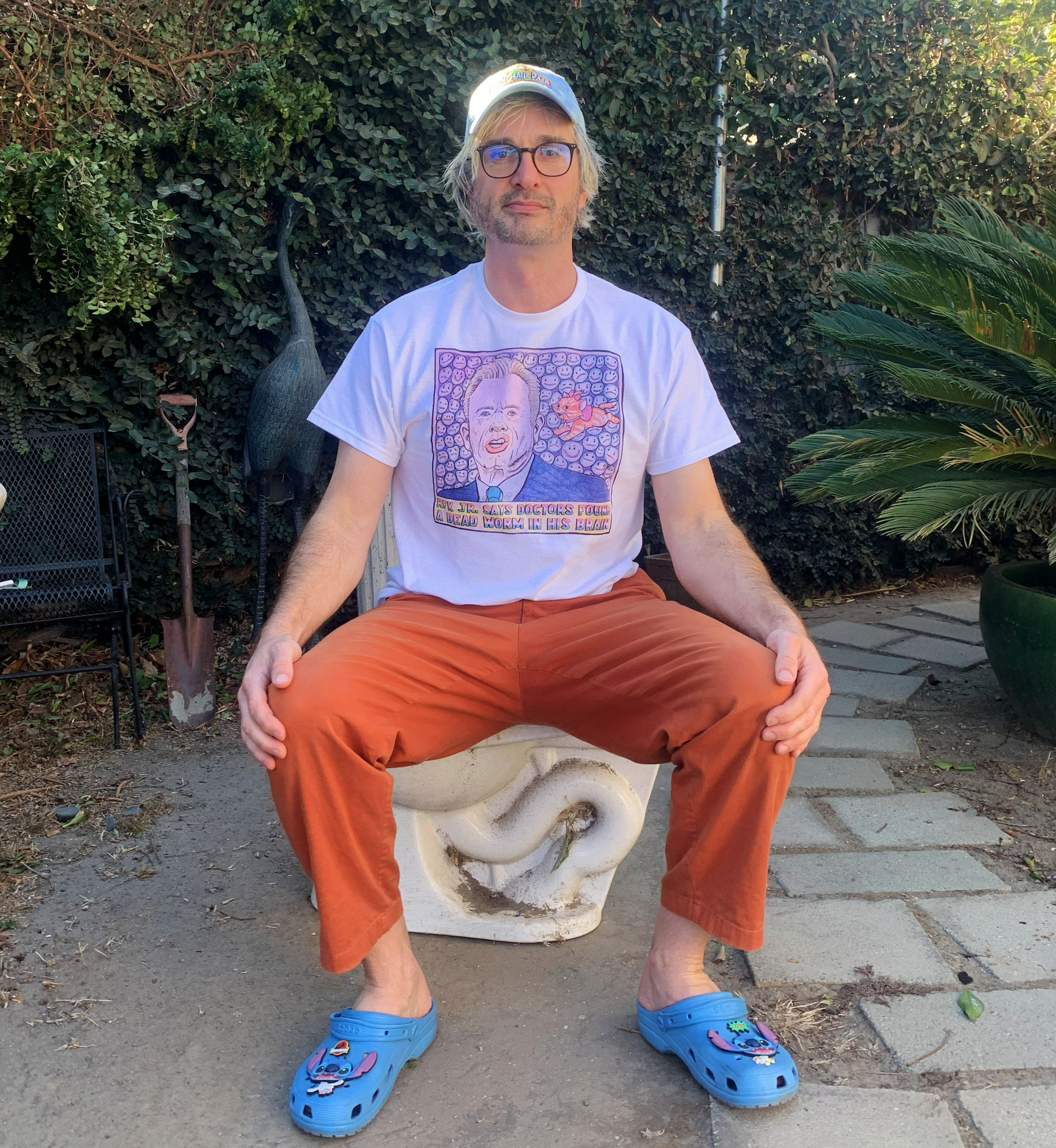 Me wearing a white RFK shirt