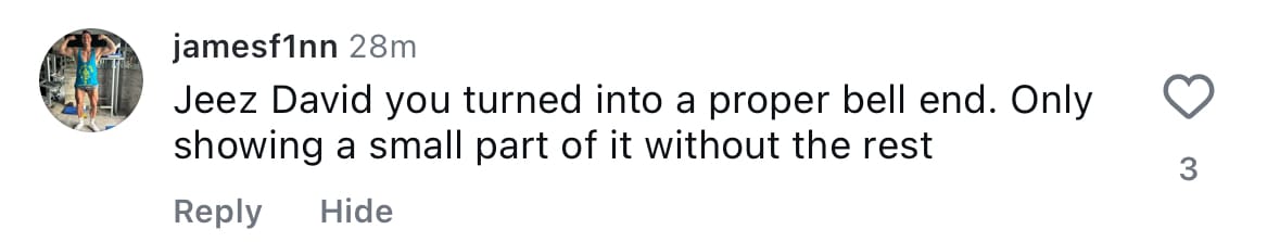 David you are a bell end context is everything