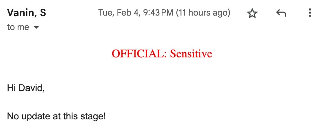 No update at this stage!