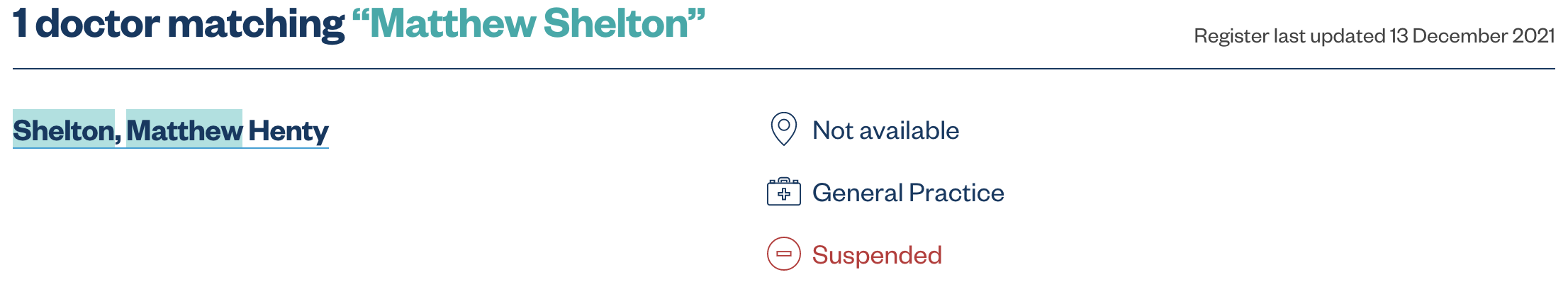 Matthew Shelton - suspended