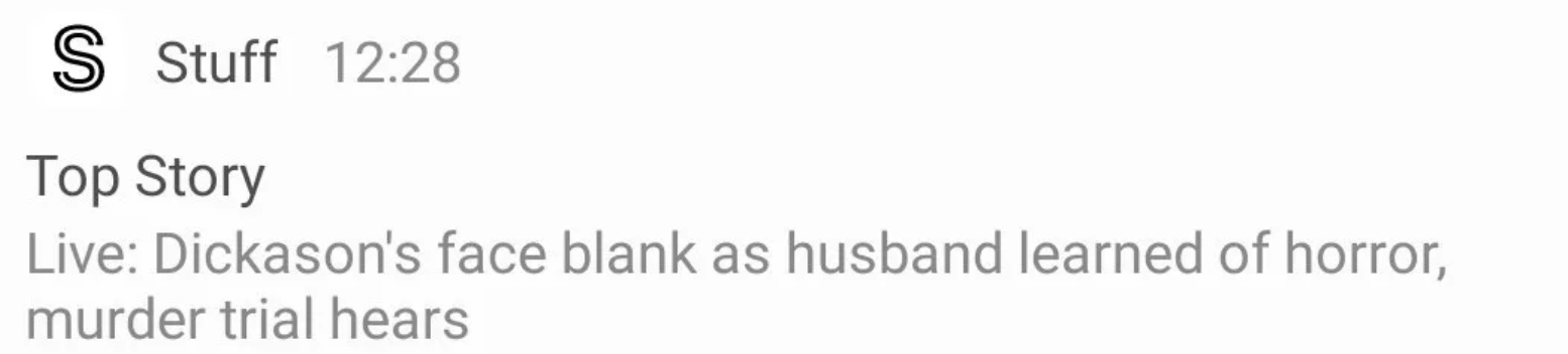 "No description available.Stuff: "Live: Dickason’s face blank as husband learned of horror”