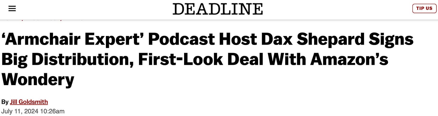 "‘Armchair Expert’ Podcast Host Dax Shepard Signs Big Distribution, First-Look Deal With Amazon’s Wondery"