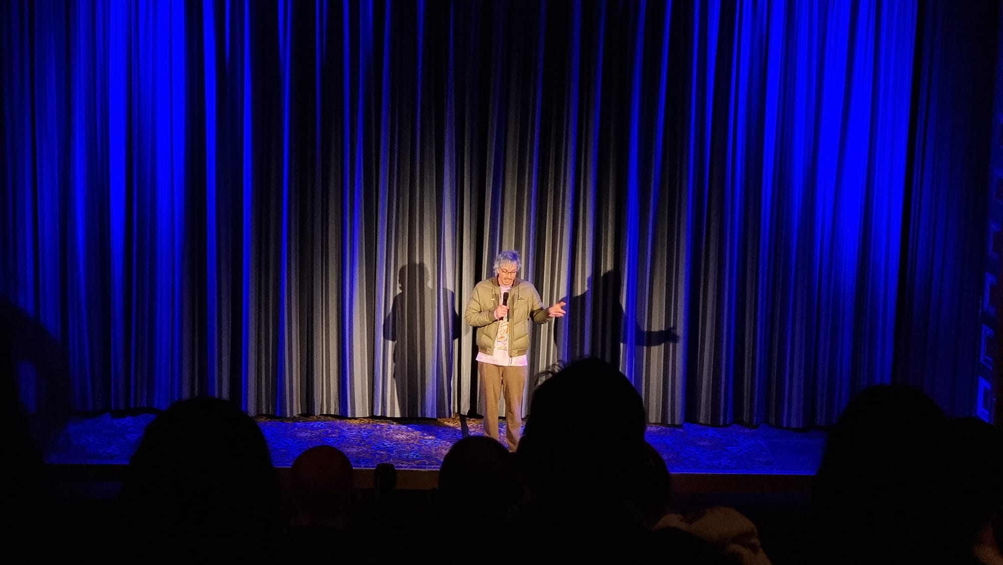 Me on stage with blue hair