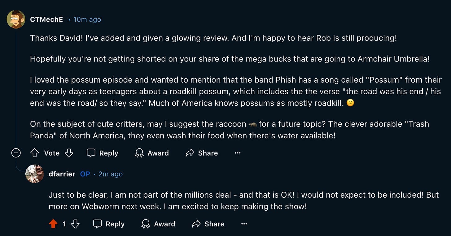 Reddit post: "Hopefully you are not being shorted on the megabucks?"