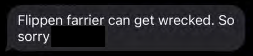 Flippen Farrier can get wrecked - so sorry