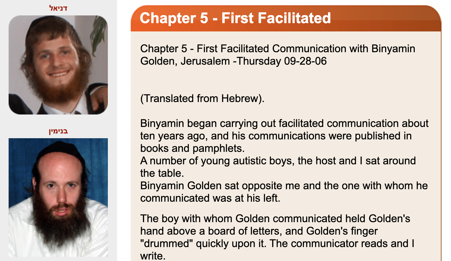 A fringe website talking about fascilitated communication