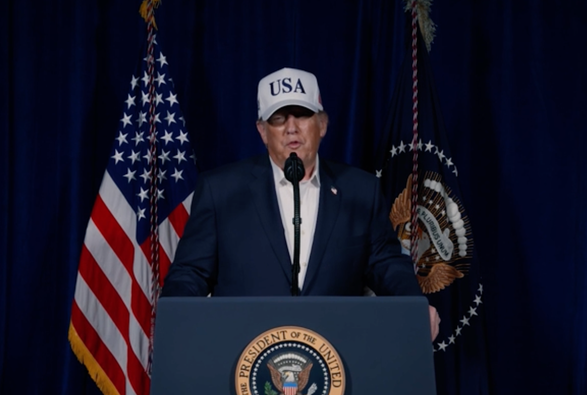 Trump wearing cap