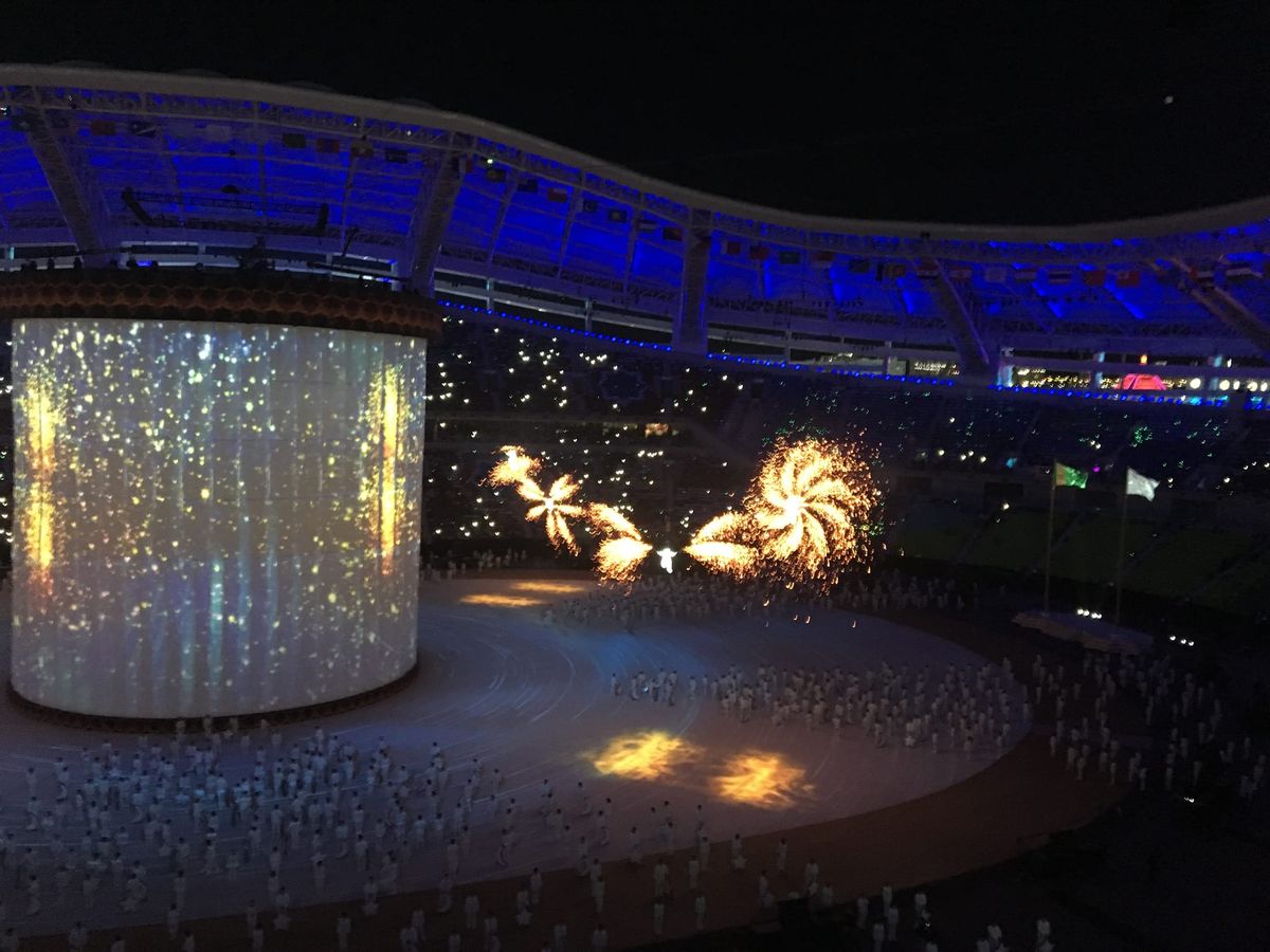 Fireworks display in Turkmenistan in 2017