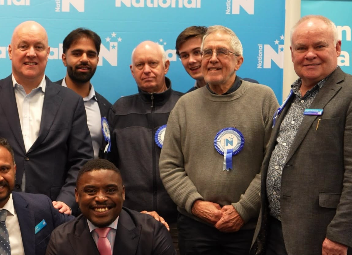 Prime Minister Christoper Luxon, and National Party enthusiast & convicted child sex offender Roger Buchanan.