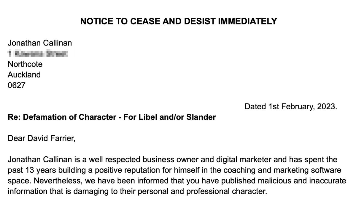 A New Day, a New Cease & Desist