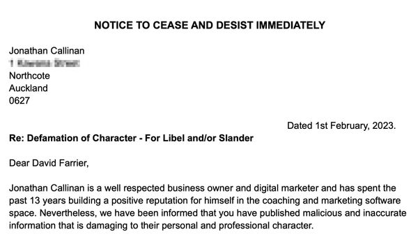 A New Day, a New Cease & Desist