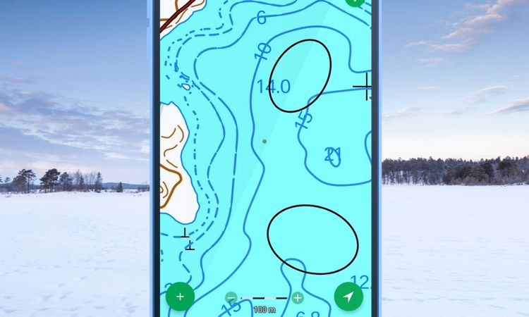 Vinkit parhaille pilkkipaikoille Karttaselaimen syvyyskartoilla