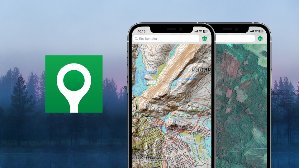 Uutta Karttaselaimessa! Rinnevarjostus ja metsäortokuva