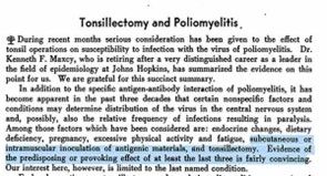 Amygdalectomie et poliomyélite