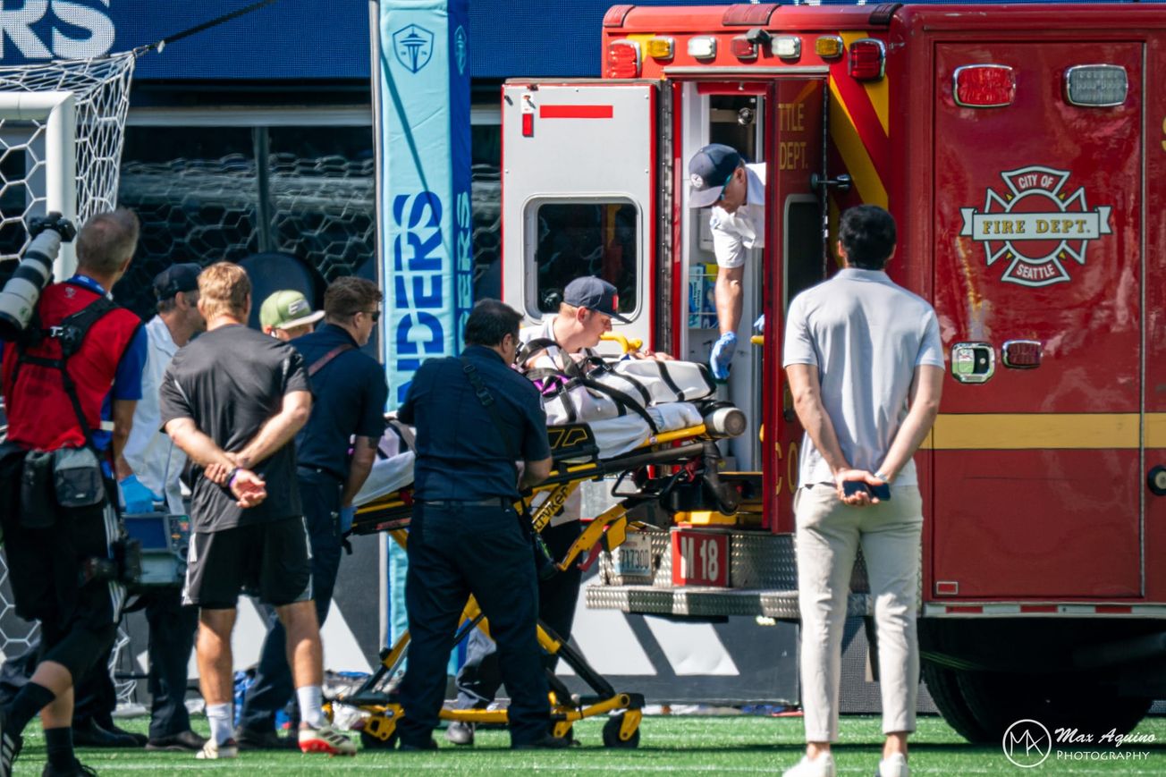 Stefan Frei conscious and moving when taken off field by ambulance