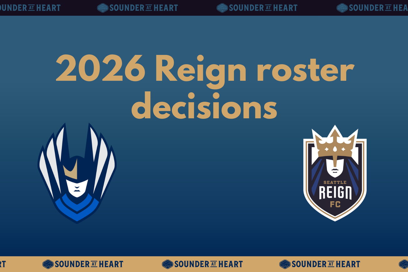 Graphic showing the Ride of Valkyries and Reign logos with text ‘2026 Reign roster decisions’