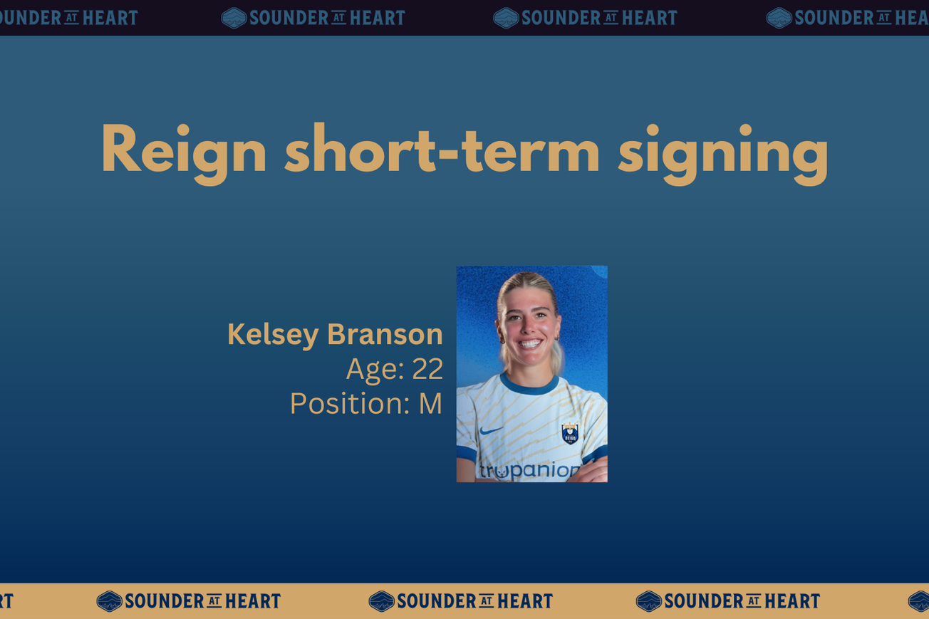 Kelsey Branson joins Seattle Reign on short-term contract
