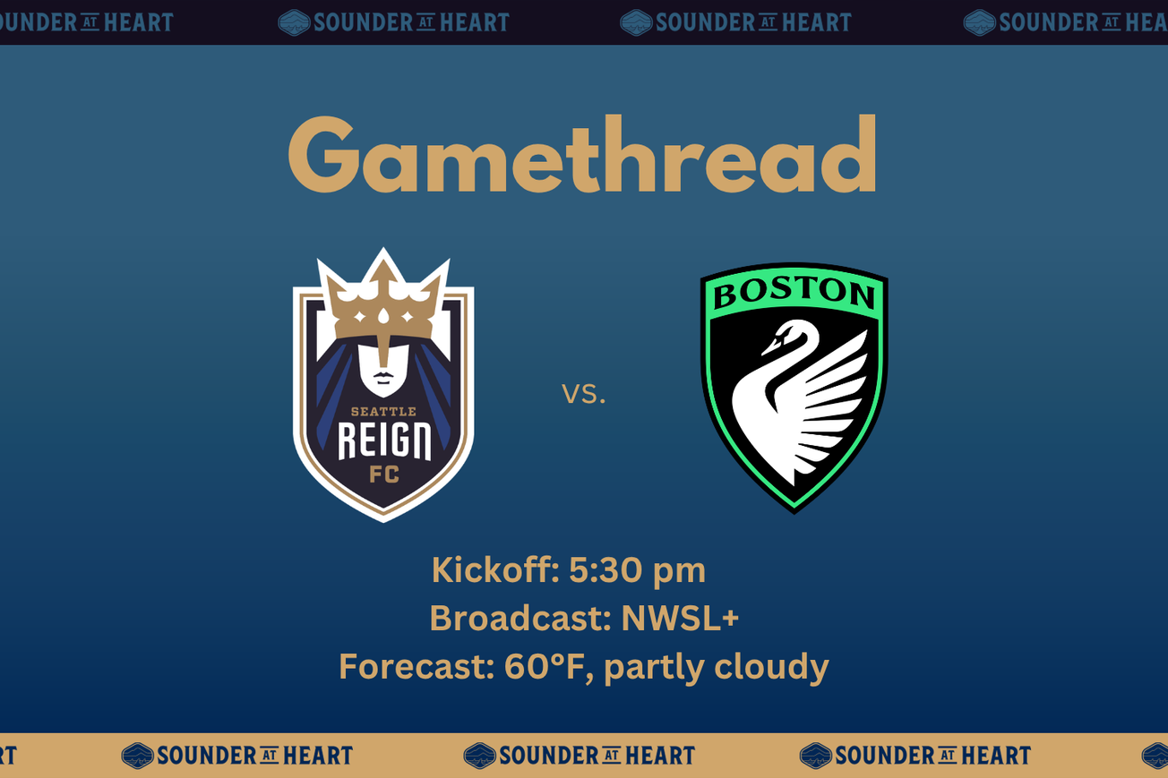 Reign vs Legacy gamethread graphic. Kickoff at 5:30 pm Pacific time, broadcast on NWSL+, and a kickoff forecast of 60 degrees F and partly cloudy.