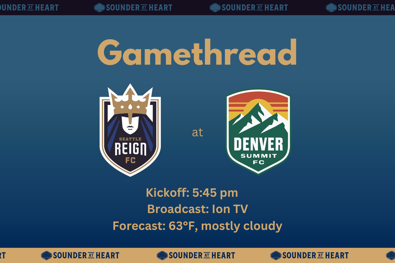 Reign at Summit gamethread graphic. Kickoff at 5:45 PM Pacific, broadcast on ION TV, and a kickoff forecast of 63 degrees and mostly cloudy.