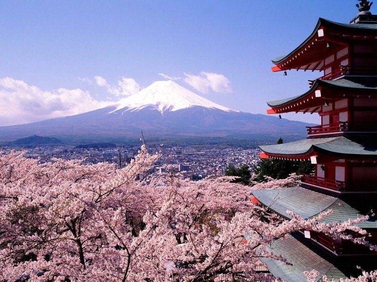 La vista del monte Fuji en Japan