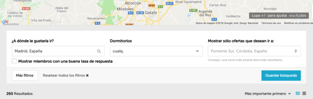 Guardar tu búsqueda, preparar intercambios de casa