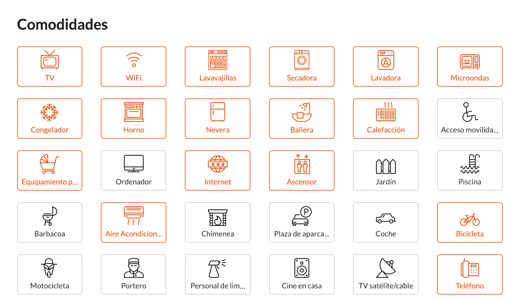 Comodidades