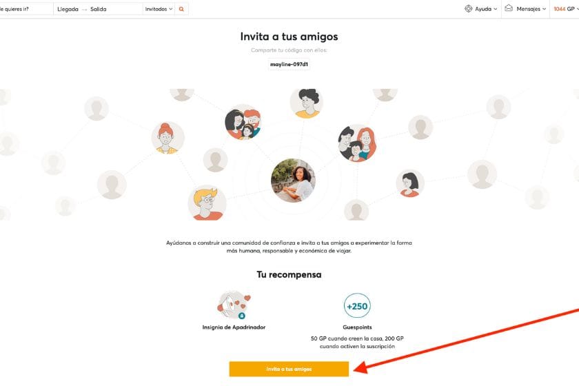 Invitar a tus amigos a HomeExchange