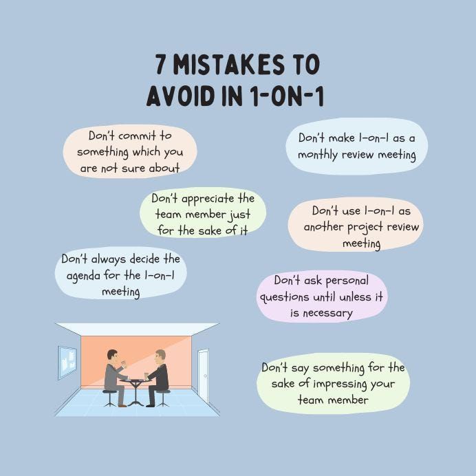Top 7 Mistakes To Avoid in a 1-on-1 meeting