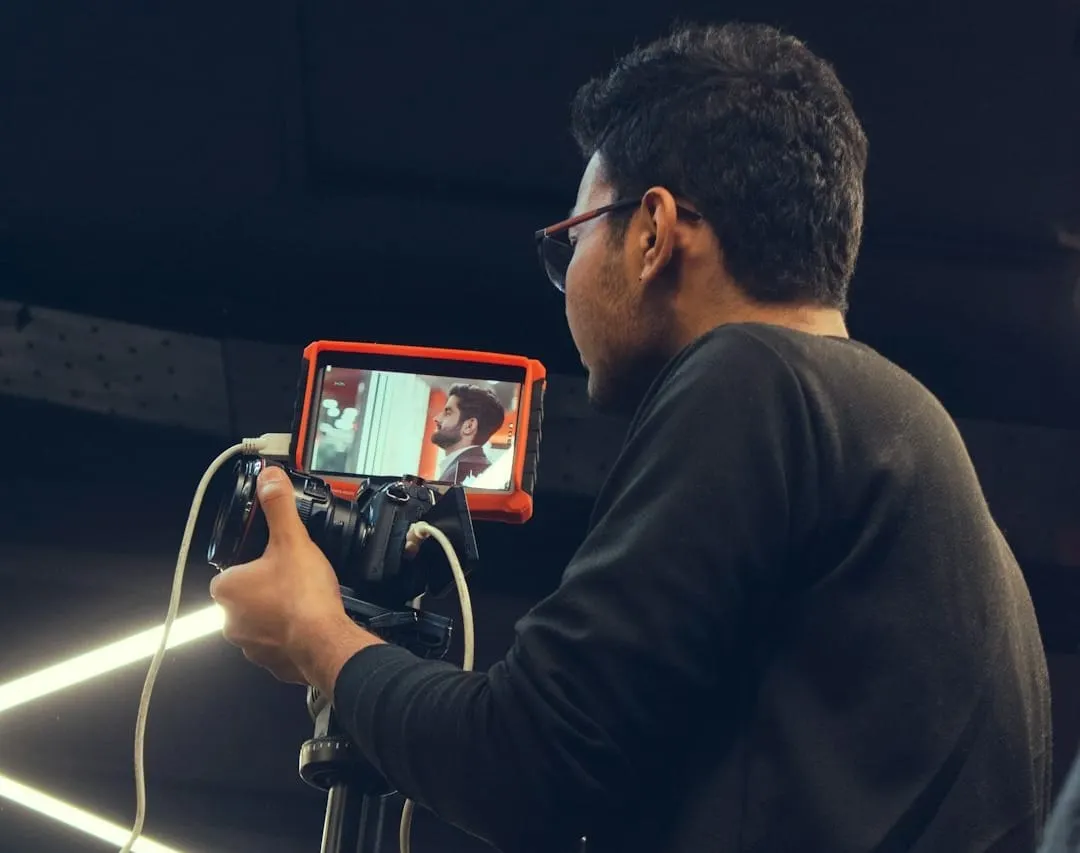 A person engages with a video podcast on a tablet, showcasing interactive transcript features that enhance accessibility and content discovery.