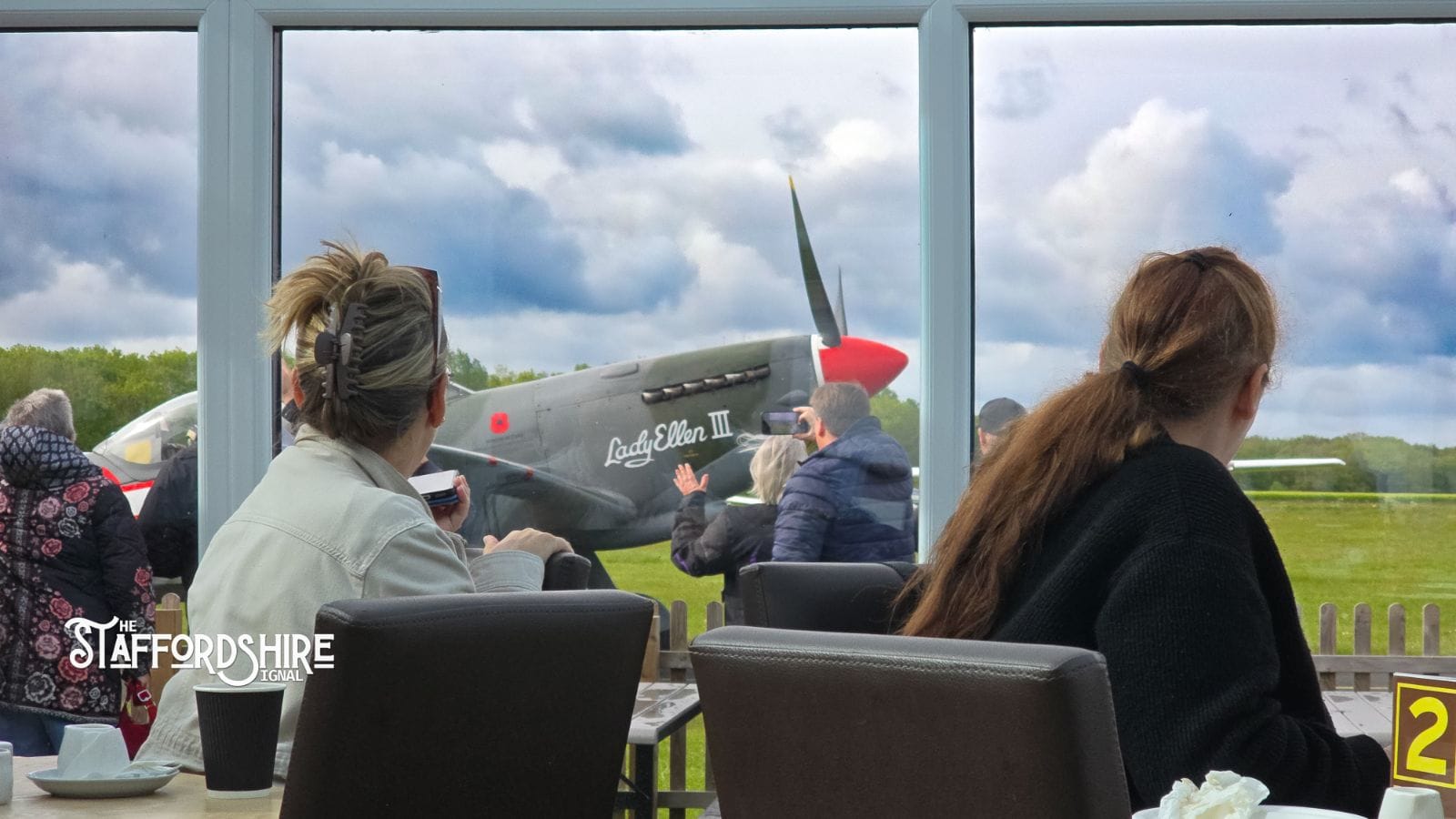 Cafe26 and Spitfire Lady Ellen III at Tatenhill Airfield Staffordshire by Natalee Trowbridge