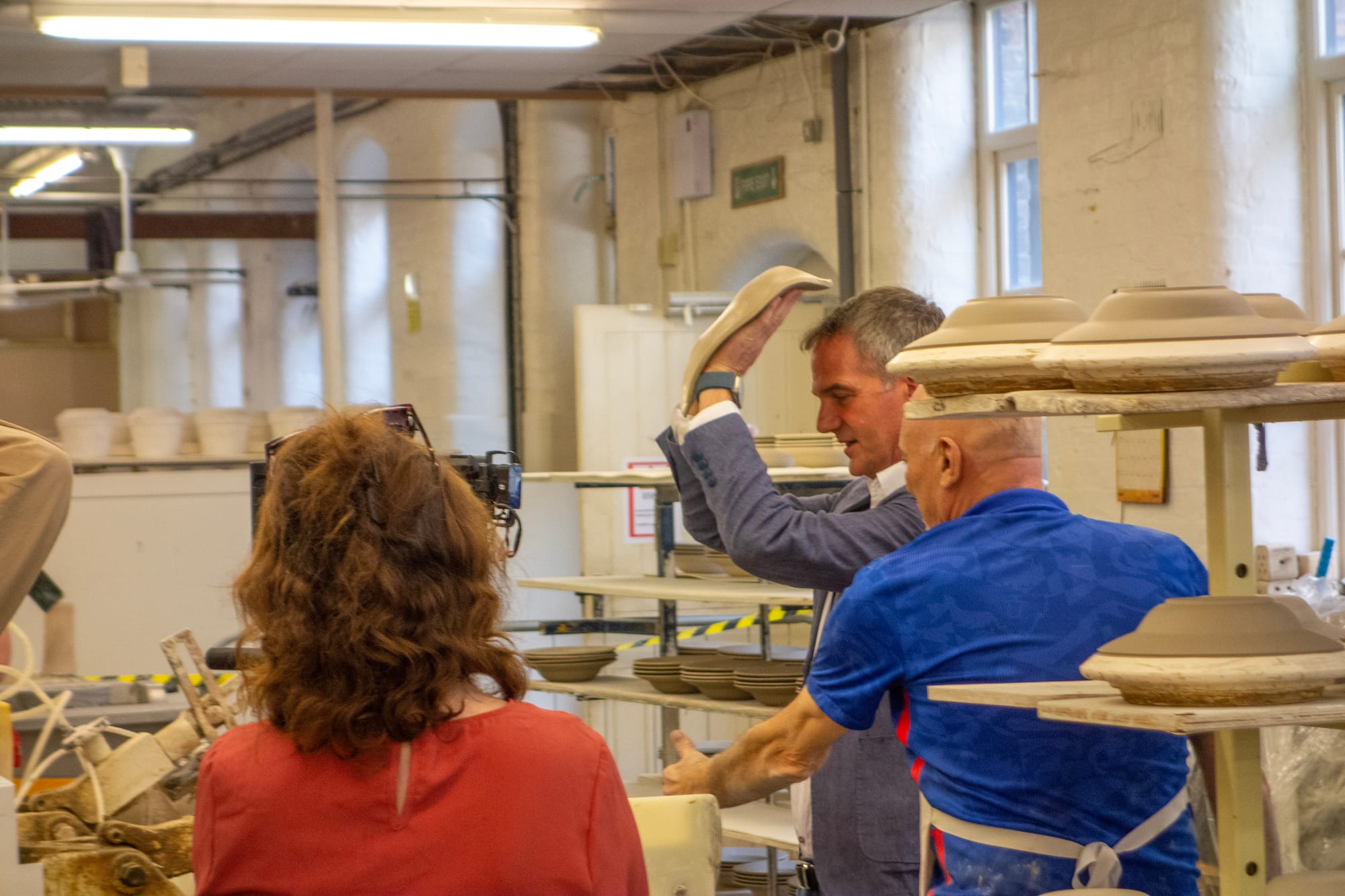 Business Secretary Peter Kyle takes a tour of the Emma Bridgewater pottery factory in Stoke-on-Trent