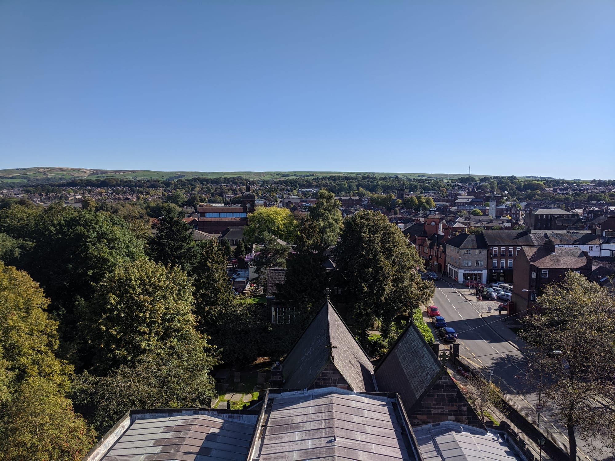 Leek as viewed from the clock tower of St Edwards church - image by The Red Haired Stokie