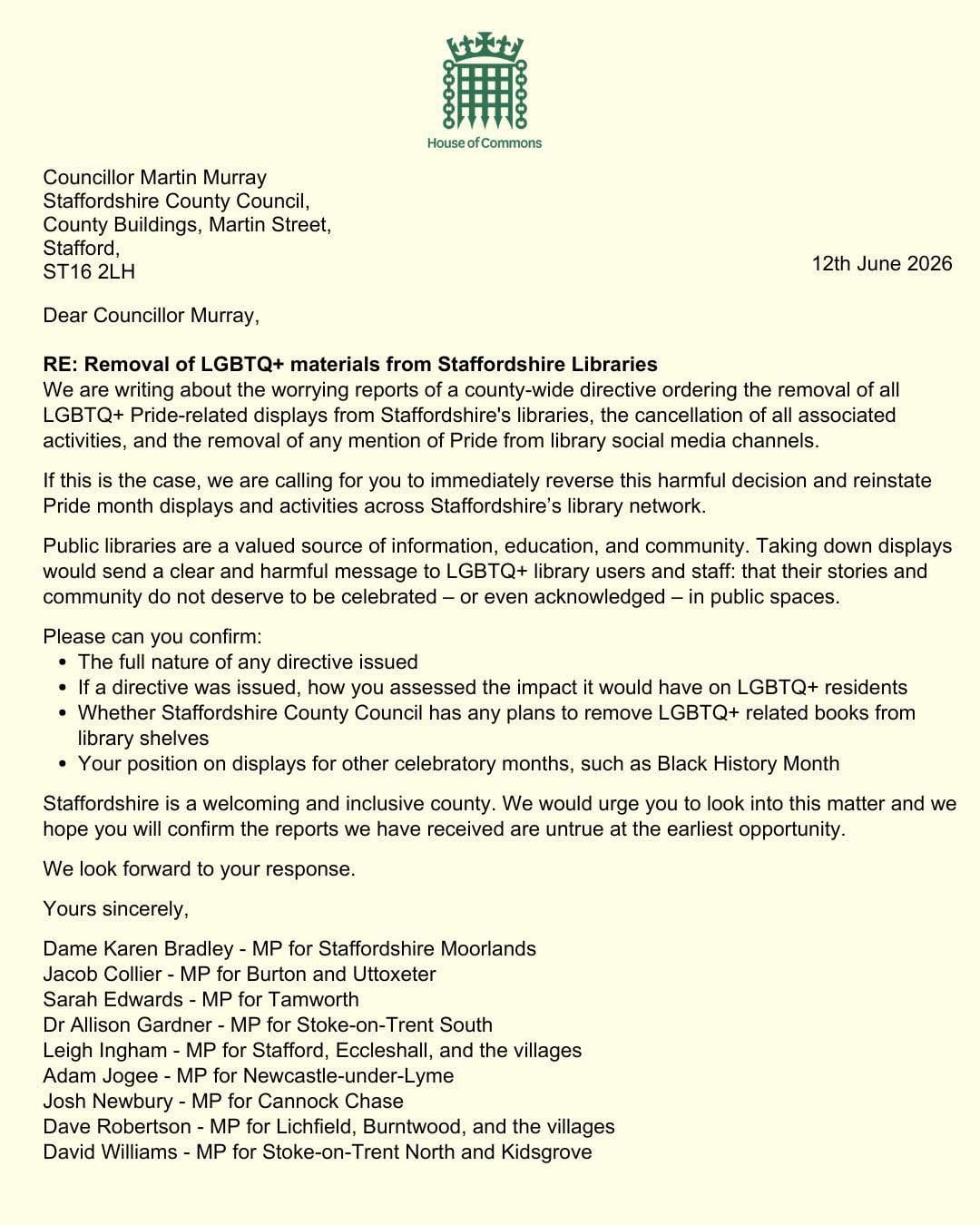 Internal Email Reveals Staffordshire Libraries Were Ordered To Remove Pride Displays As Questions Mount Over Council Policy