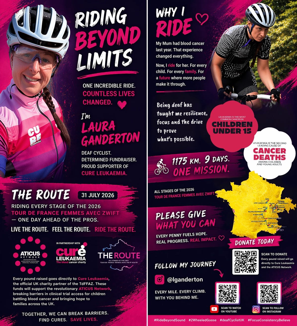 Stafford deaf cyclist takes on entire Tour de France Femmes route after mum's blood cancer diagnosis