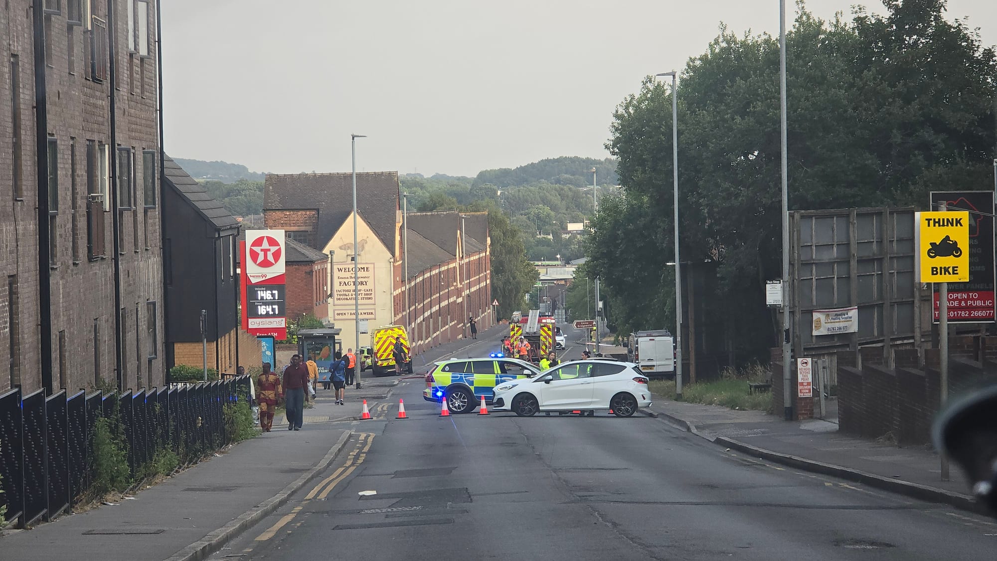 Fire crews tackle derelict building blaze in Hanley