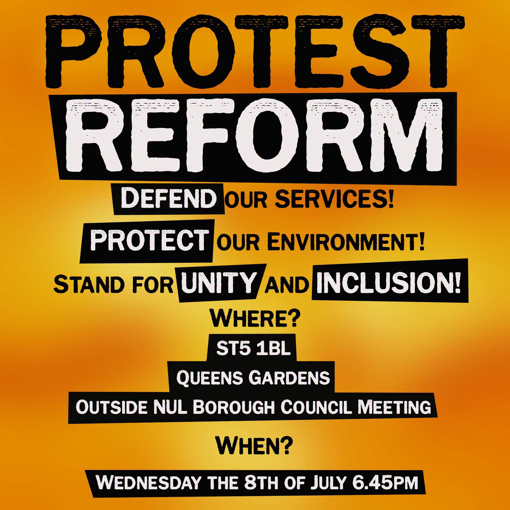Protest Planned Outside Newcastle-under-Lyme Borough Council Over Reform UK Policies