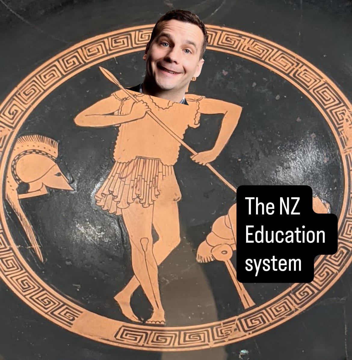 David Seymour, as a hoplite