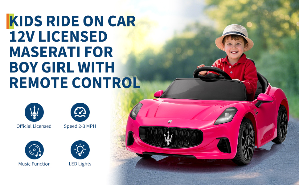 child driving toy Maserati