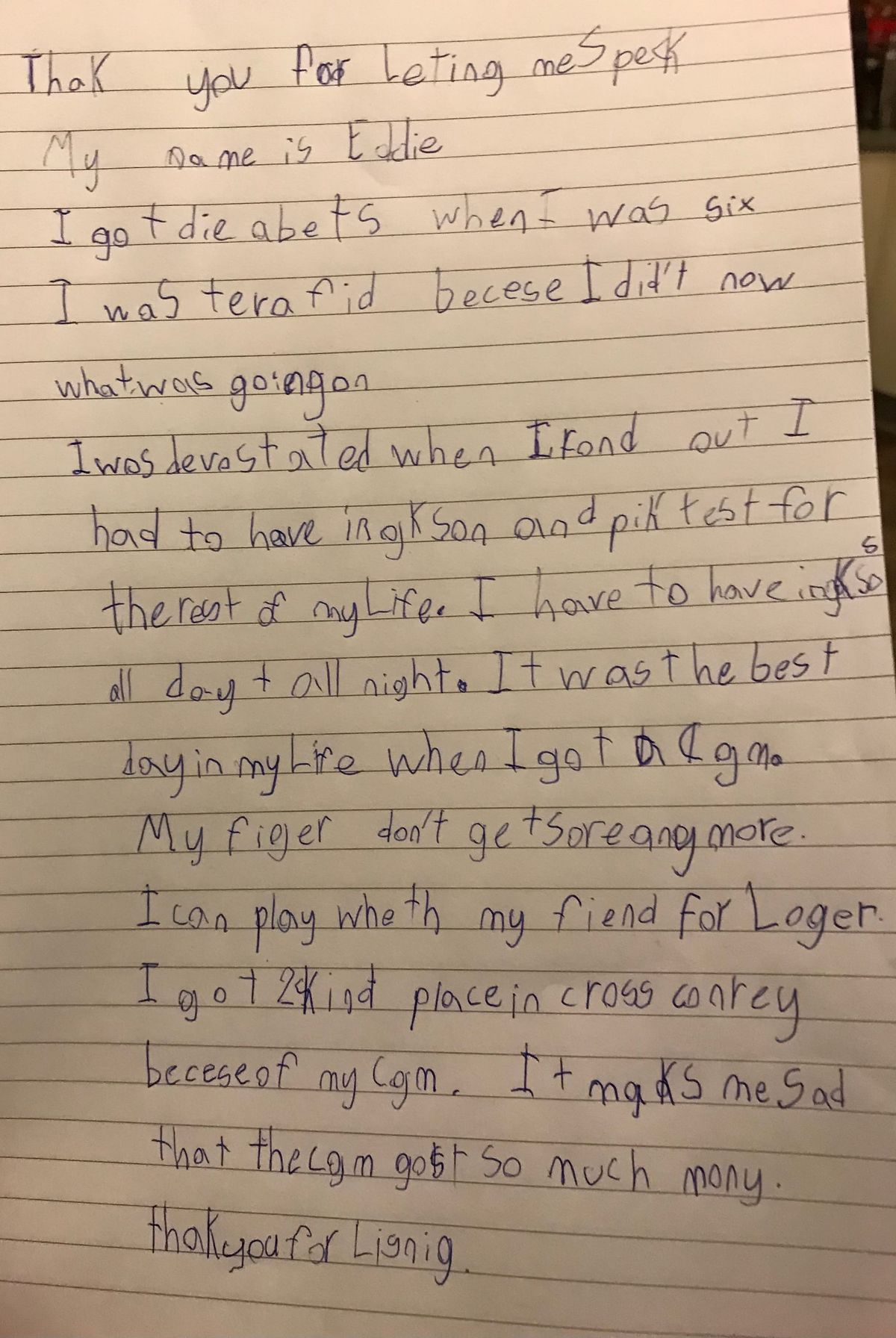 Eddie shares his story with politicians