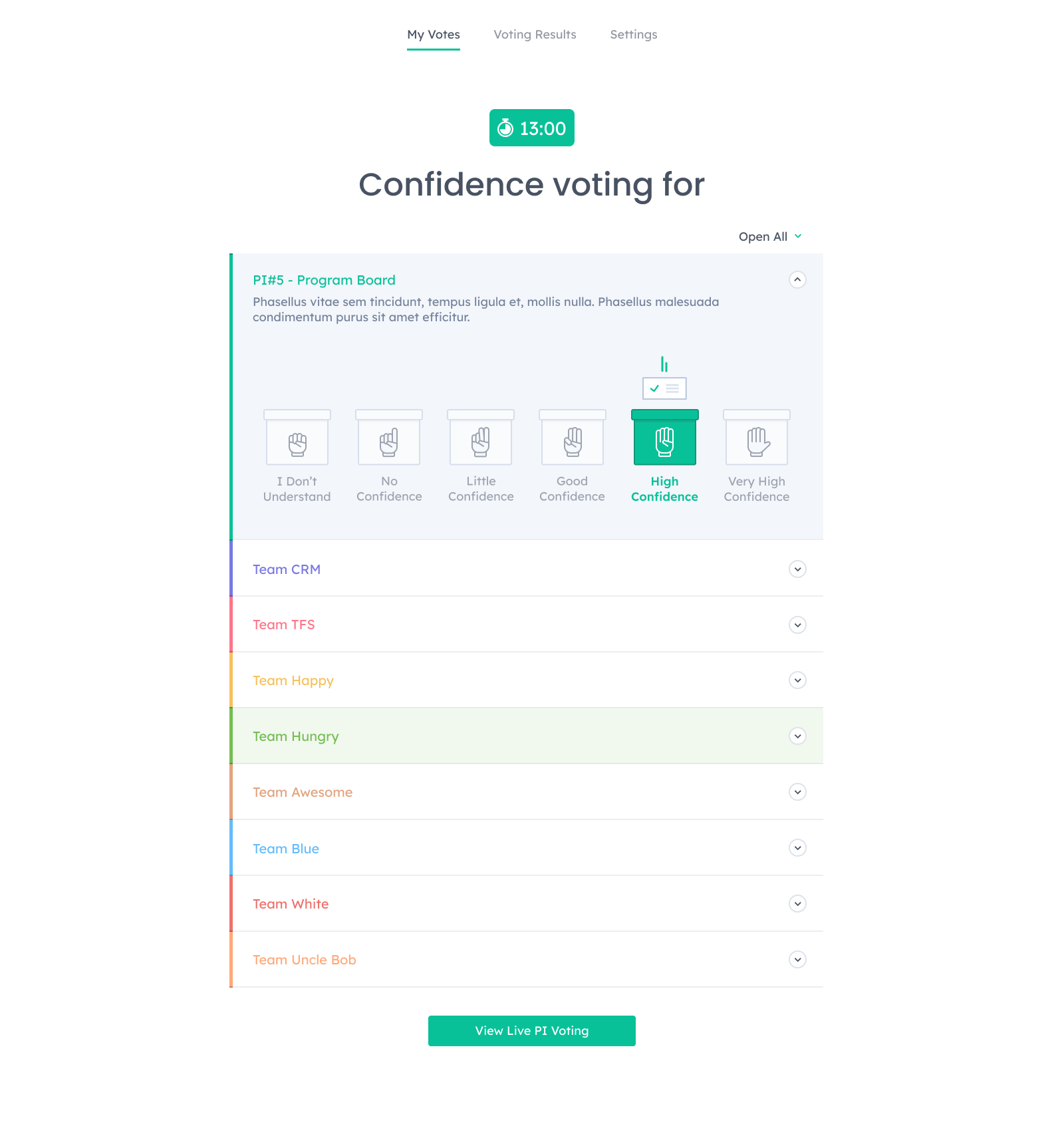 Confidence Vote in Kendis