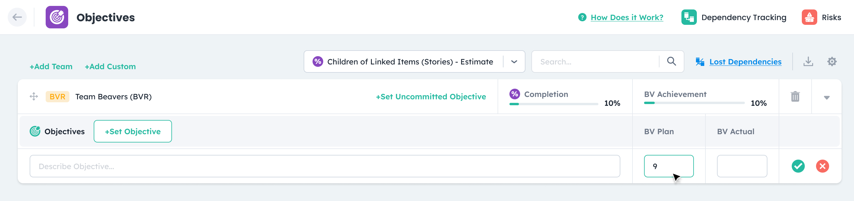 PI Objectives in Kendis