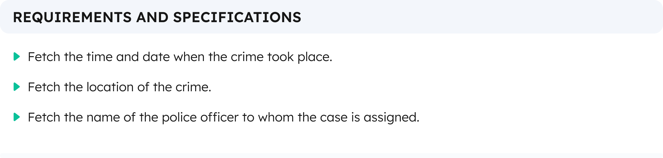 An example for writing product specific requirements of what is necessary for creating a feature in agile