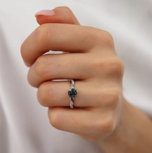 UK lab grown Chatham Alexandrite Engagement Rings 
